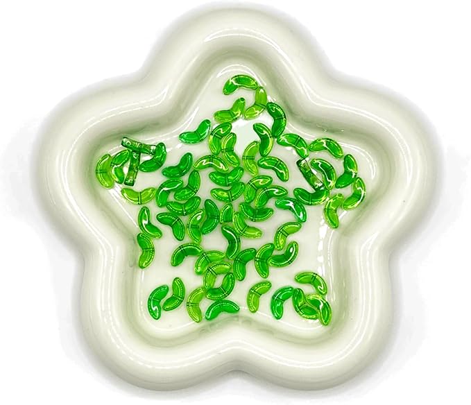 100PCS Tulip Leaves Acrylic Beads, Mini Green Leaf Beads for Tulip, Translucent Green Tulip Leafbud for Jewelry Making, Creative Leaves Beads for Earrings Bracelets Necklaces Lanyard DIY Handicrafts
