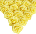 IPOPU Artificial Glitter Roses,25pcs Yellow Roses Glitter Flowers Fake Rose with Stem for DIY Wedding Bridal Bouquet Home Party Decoration(Yellow)