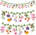2PCS Flower Banner Reusable Wildflower Garland Floral for Spring Party Enchanted Garden Theme Picnic Wedding Baby Shower Birthday Tea Party Christmas Supplies Home Decorations