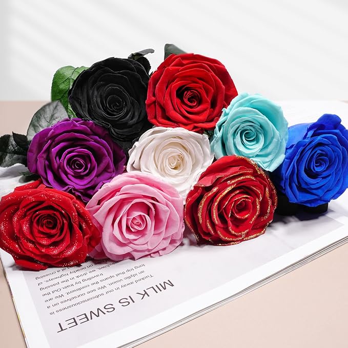 Yamonic Preserved Flower Rose for Delivery Prime,Birthday Gifts for Women,Single Real Rose Flower Mom Gifts for Her,Grandma,Wife,Girlfriend Gift for Anniversary Wedding,Mothers Day Rose Gifts for Mom