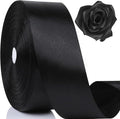 NESCCI 100 Yards Ribbon,1-1/2 Inch Black Satin Ribbon,Single Face Satin Ribbons,Perfect for Gift Wrapping,Wedding Decoration,Handmade Bows,Wrapping Bouquet and More