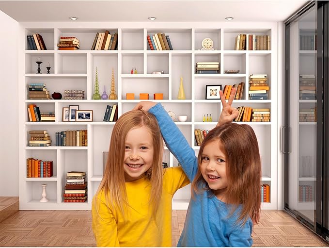 Bookcase Photography Backdrop School Library Study Bookshelf Scene Children Photography Backgrounds Customized Photographic Backdrops for Photo Studio Office Conference Decor 5x4ft