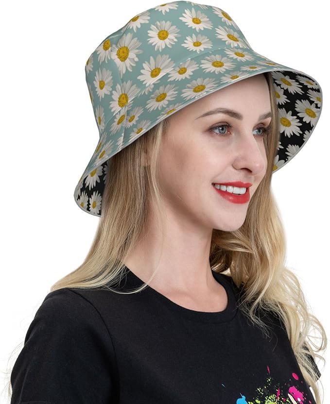 Hat Reversible Fisherman Hats Double Sided Wearing for Women Men Boys Girls