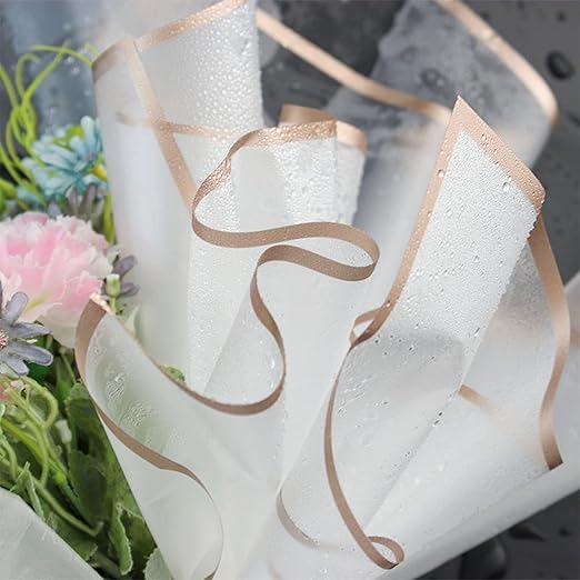 Woohome Flower Wrapping Paper Bouquet Kit, 60 Sheet Flower Bouquet Wrapping with 3D Butterflies Wishes Cards Ribbons for Mother's Day Gifts Wedding Valentine Birthday DIY Craft - Black Gray Silver