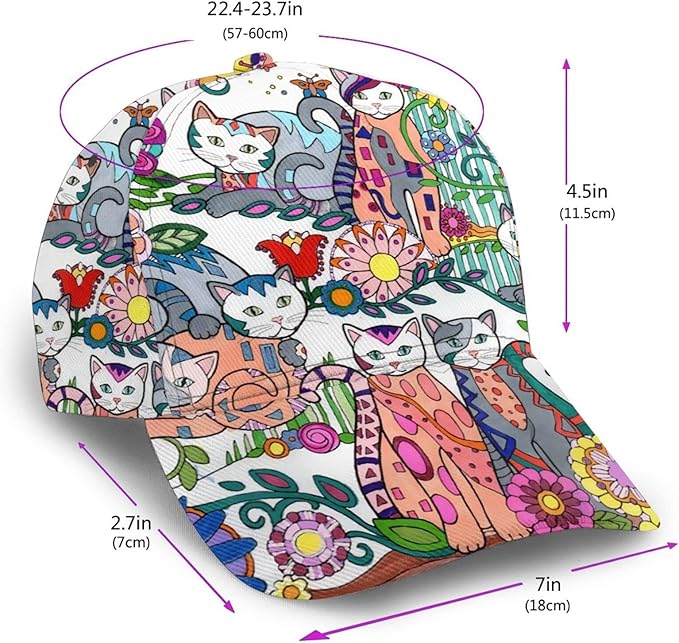 Floral Baseball Cap for Women Fashionable Adjustable Dad Hat Low Profile Running Hat for Summer Sporting Working Hiking