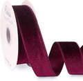 Ribbli Burgundy Velvet Wired Ribbon 1.5 Inch Velvet with Satin Christmas Ribbon for Gift Wrapping Christmas Tree Decoration Crafts Wreaths Supplies-Continuous 10 Yards