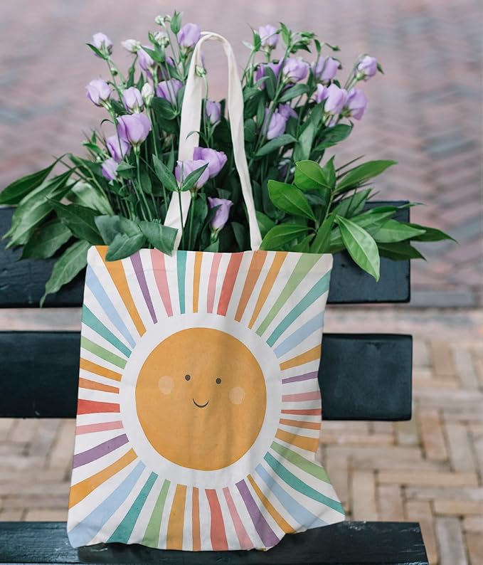 Sunshine Gifts Canvas Tote Bag for Women, Kids tote Bag,Reusable Grocery, Sunshine Gifts Shopping Bag, Birthdays Gift for Women Holiday