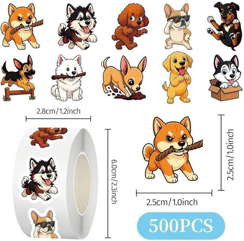 1000 Pcs Dogs Stickers Bulk 2 Roll 1 Inch,Funny Cartoon Puppy Pet Stickers for Kids Classroom Boys Girls School Students.Cute Animal Sticker Pack Gift for Party Favors Book Water Bottles Laptop