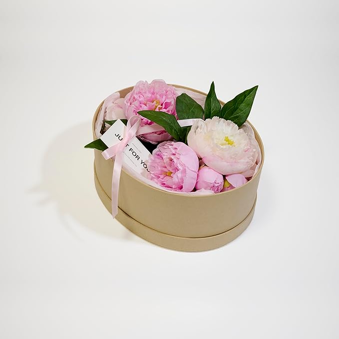 Peonies Artificial Flowers, Silk Pink Peony 2 Bouquets for Wedding, Faux Peony Flowers, Real Touch Peonies,Silk Flower Bouquet Peony Gift Box (Pink)