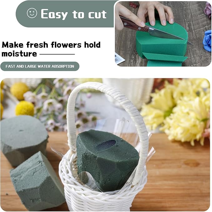 SupKing Large Round Floral Foams 6", 8 Pcs Sponge Foam Blocks Green Wet Dry Flower Foams Plant Foam for Florist Craft Artificial Flower Arrangements