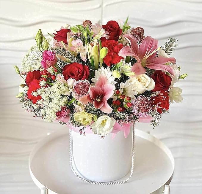 UNIKPACKAGING Premium Quality Round Flower Box, Gift Boxes for Luxury Flower and Gift Arrangements, Set of 3 pcs (White)