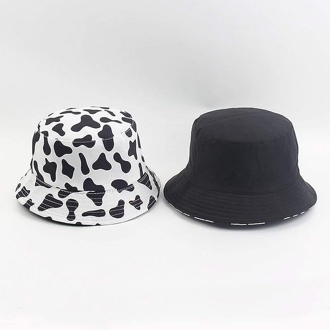 Mashiaoyi Unisex Print Double-Side-Wear Reversible Bucket Hat
