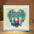 Personalized Mom Flower Shadow Box with LED Light Custom Heart Shaped Rose Flower Shadow Box Frame Everything We Are Is Because Of You Mother's Day Portrait Shadowbox Memory Gifts for Mom