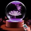 Butterfly Gifts for Women, 3.15in 3D Crystal Ball Lamp with Remote, Night Light, Butterfly Decor, Lamp Birthday Christmas Mother Day for Girls, Woman, Daughter