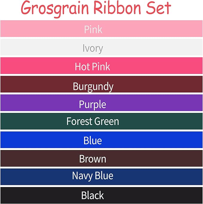 Grosgrain Ribbon 3/8 inch 20 Colors 5 Yards/Roll, Total 100 Yards Per Package for Christmas Tree, Wreath Decorations, Bow Making, Gift Wrapping, Flower Bouquet
