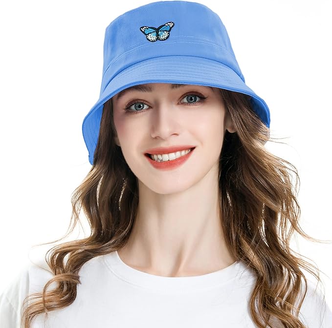 ZLYC Unisex Fashion Embroidered Bucket Hat Summer Fisherman Cap for Men Women