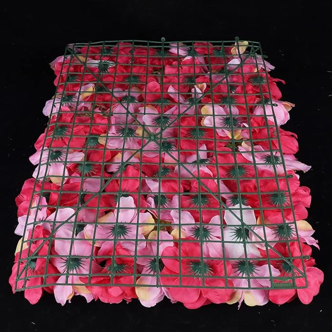 6 Pcs Artificial Flower Wall Panels 60x40cm 3D Flower Background for Wall, Wedding Flower Decorations Wall Silk Rose Panels for Candy Wall, Photo Areas, Stage Background(Dahlia + Rose + Hydrangea)