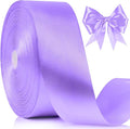 NESCCI 100 Yards Ribbon,1-1/2 Inch Light Purple Satin Ribbon,Single Face Satin Ribbons,Perfect for Gift Wrapping,Wedding Decoration,Handmade Bows,Wrapping Bouquet and More