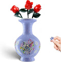3D Puzzle Vase for Adults, 200 Curved Pieces DIY LED Vase, Unique Craft Kit for Home Decoration, Creative Hobby Gift for Women, Ideal Housewarming & Birthday Gifts (Lavender Bloom Pattern)