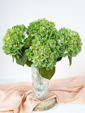 4 Pcs Real Touch Green Hydrangeas Artificial Flowers 20'' Long Stem Faux Hydrangeas for Outdoor Party Wedding Home Decor Kitchen Table Centerpiece