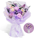 Rosaura Preserved Flowers Bouquets, Natural Real Roses for Delivery Prime, Forever Rose Bouquets Valentine's Day, Mother's Day, Christmas, Birthday Gifts-Light Purple (with vase)