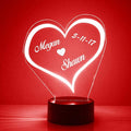 Custom Love & Heart LED Sign Night Light Lamp with Remote, Light Up Display with Personalized Name or Image, Customized and Made in The USA, Clear Acrylic Home Decor Design with 16 Colors, 4 Modes