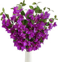 Bougainvillea Artificial Silk Flowers Branches Fake Bougainvillea Stems Faux Bougainvillea Flowers Vine Floral Arrangements for Home Wedding Baby Shower Table Centerpieces Decoration (Purple)