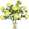Yellow Ranunculus Artificial Flowers,3PCS 18 Heads Realistic Fake Peonies Faux Silk Ranunculus Flowers with Stems for Centerpieces Arrangements Wedding Party Home Decoration(Yellow)