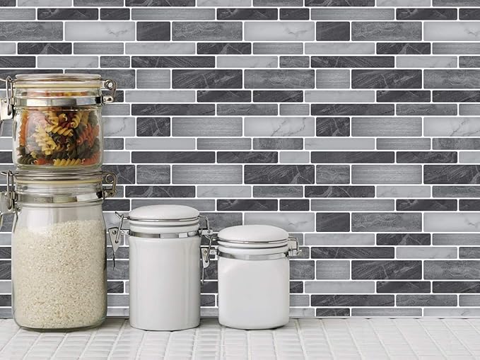 Art3d 10-Sheet Self-Adhesive Tile Backsplash for Kitchen, Vinyl Decorative Marble Tiles, 30 * 30cm