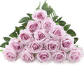 Hawesome Fake Roses Artificial Silk Flowers - 12 Pcs Pink Roses Artificial Faux Flowers with Stems for Home Wedding Centerpiece Hotel Office Decor