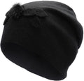 ZLYC Women Floral Slouchy Beanie Hat Double Layer Winter Knit Skull Cap