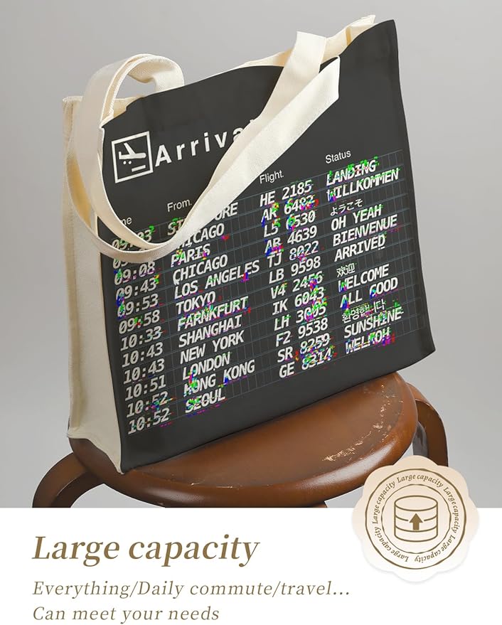AUSVKAI Canvas Tote Bag Aesthetic for Women, Cute Reusable Bags with Pockets & Snaps for Beach Shopping College Gym Grocery
