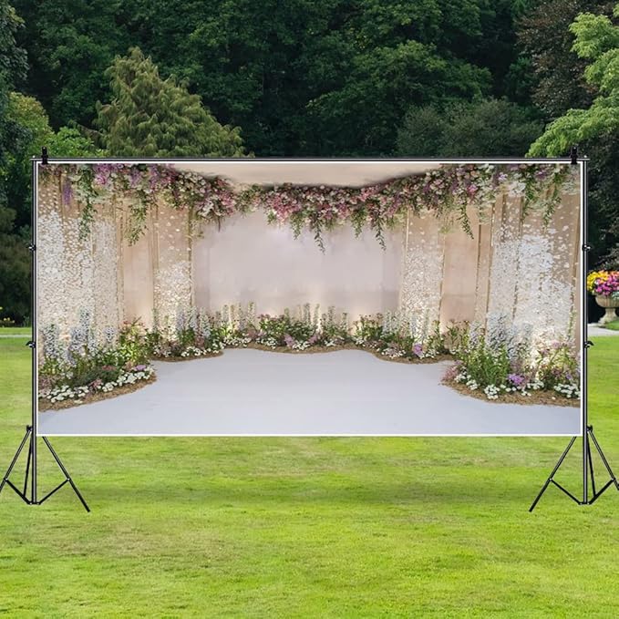 AOFOTO 20x10ft Arch for Wedding Ceremony Backdrop Interior Romantic Flower Canopy Archway Banner Photography Background Bride Girlfriend Lovers Fiancee Nuptial Decoration Studio Props Vinyl Wallpaper