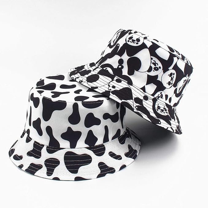 Mashiaoyi Unisex Print Double-Side-Wear Reversible Bucket Hat