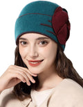 Sumolux Beanie Hats for Women Wool Skull Cap Beret Floral Cuffed French Vintage Dress Cloche Classic Winter 1920s