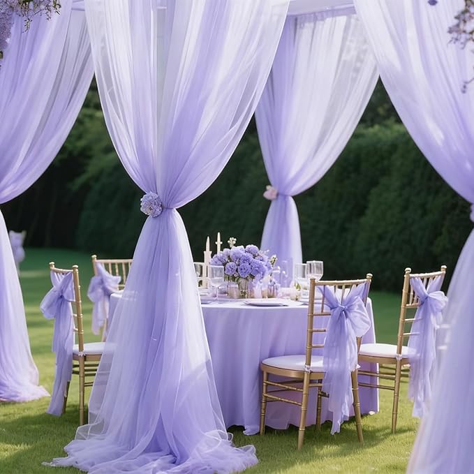 Light Purple Tulle Mesh Ribbon 6 Inch x 100 Yards(300ft) Netting Spool Fabric Ribbon Ideal for Tutu Skirt Art Gift Wrapping Flower Bouquet Crafts Weddings Floral Arrangements