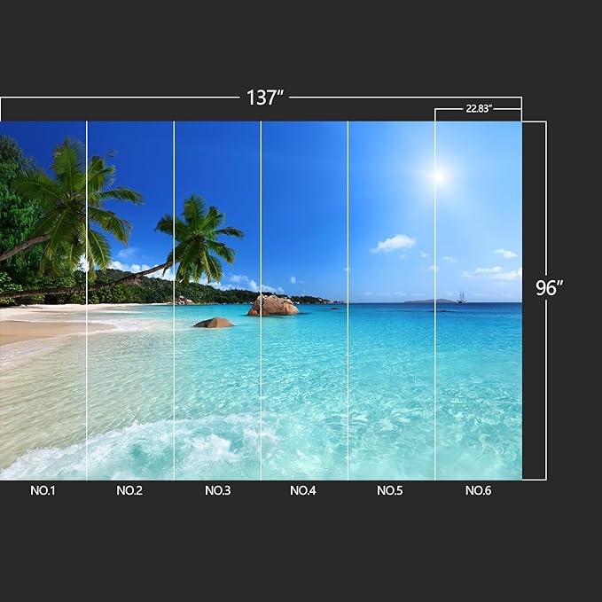 Beach Wall murals Peel and Stick Wallpaper for Bedroom Living Room - 96"x137"