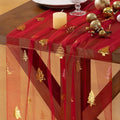 Socomi Christmas Tree Table Runner Gold Gauze Sheer Chiffon Cheesecloth Sequin 10FT Glitter Metallic Foil Dining Wedding Birthday Party Winter Holiday Centerpiece Table Decor Red
