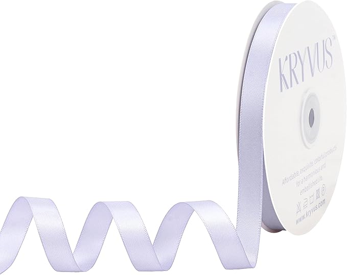 Lilac Mist Satin Ribbon, Double Faced 3/8 Inch X 50 Yards Lilac Mist Ribbon, Premium Satin Ribbon for Gift Wrapping, Crafts, Hair Bow Making, Sewing, Flower Bouquet, Wedding Party Decor