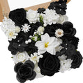 Serwalin Black Artificial Flowers and White Deluxe Combo Box Set, Daisy Fake Flower for DIY Wedding Bridal Bouquet, Centerpieces Decor, Floral Arrangement Decor, etc.