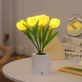 WSYEAR Flower Table Lamp Tulip Desk LED Night Light for Home Living Room Decor Artificial Flower with Vase Table Centerpieces for Birthday Holiday Party Wedding Room Decoration