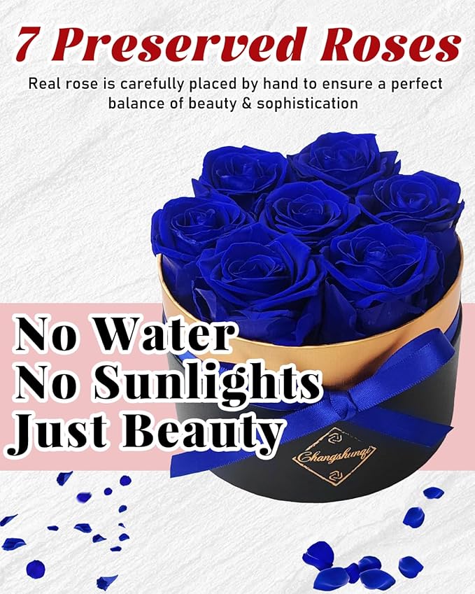 Preserved Flowers, Preserved Real Roses in Box Forever Flowers for Delivery, Eternal Rose Flower Last 2-3 Years, Anniversary Roses Forever Birthday Gifts for Women Mothers, Wife, Her, Mom