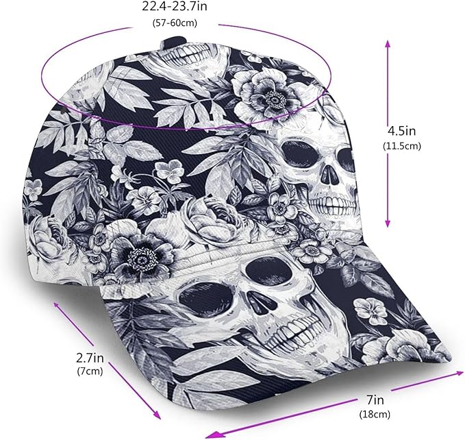 Pastel Cornflowers Floral Baseball Cap Dad Hats All-Over Print Fashion Accessory 100% Polyester Adjusts to Fit Most
