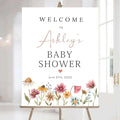 Editable Wildflower Baby Shower Welcome Sign, Personalized Boho Floral Baby Shower Sign, Spring Flowers Theme, Elegant Flower Decorations, Custom Name Signage for Boy or Girl #2