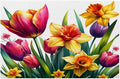 Spring Beautiful Flower Placemats Set of 4 PVC Vinyl Non Slip Table Mats Waterproof Heat Resistant Place Mats Washable Wipeable Dining Table Mat for Kitchen Party Indoor Outdoor Decorative