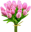 Mandy's Artificial Tulips 20 Stems Lavender PU Faux Flowers for Thanksgiving and Christmas Decorations Wedding Home Decor 13.5 Inch