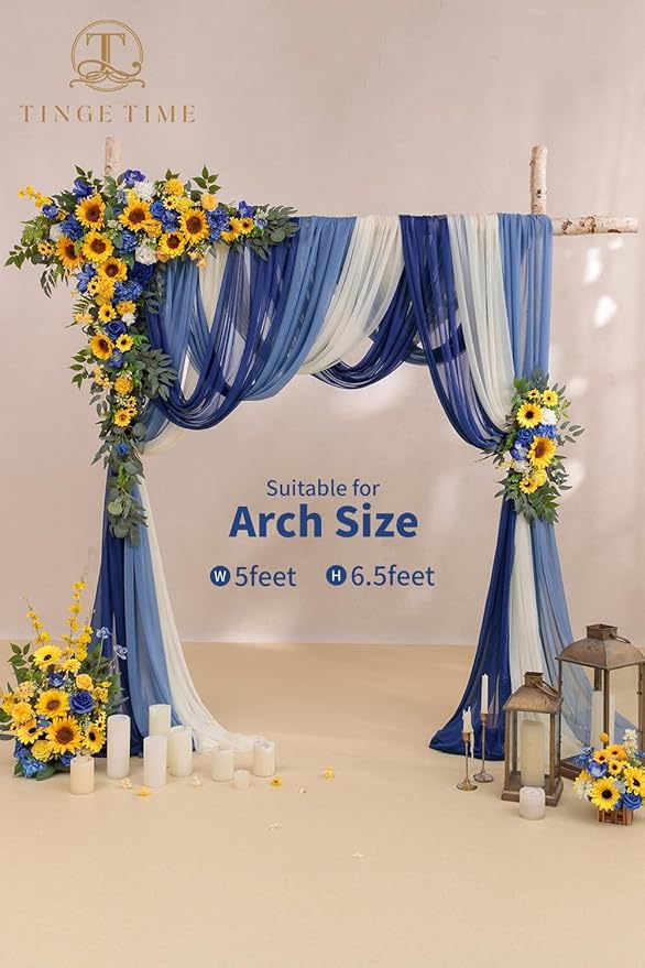 TINGE TIME Artificial Arch Flowers Kit Pack of 5, Wedding Decorations for Reception with Hanging Flowers, Wedding Arch Silk Floral Arrangements Ceremony Backdrop Bridal Shower Outdoor Party Decor