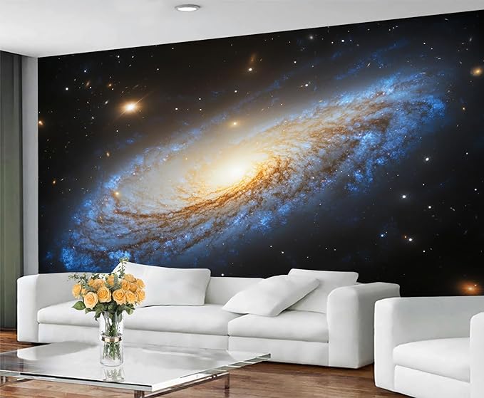 Spiral Galaxy Wall Mural, Outer Space 3D Wall Murals, Universe Wallpaper Mural, for Living Room Bedroom Large Wallpaper Indoor Decor 78.7" W x55.1 H