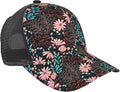 Tropical Pink Flowers Hats Women Men Hawaii Trucker Hat Adjustable Snapback Mesh Baseball Cap Hat