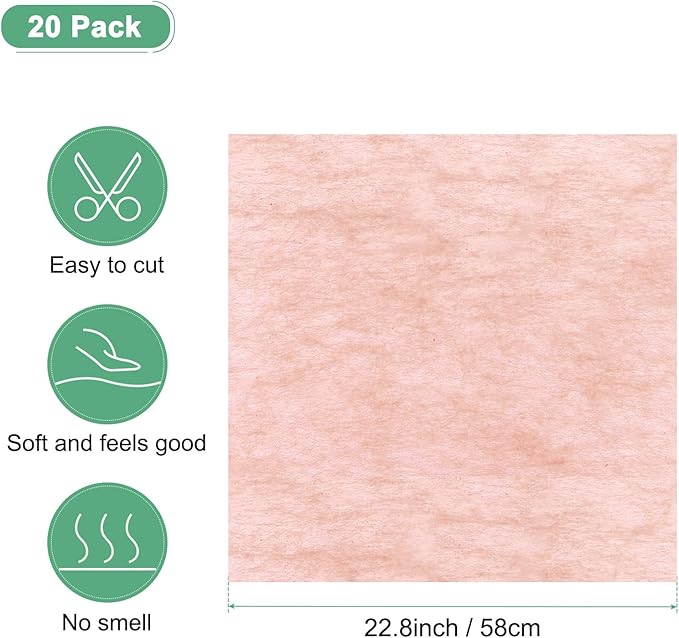 M METERXITY 20-Sheet Korean Cotton Wrapping Flower Paper, Waterproof Floral Wrapping Cotton Paper for Bouquets/Gift Packaging [Pink]